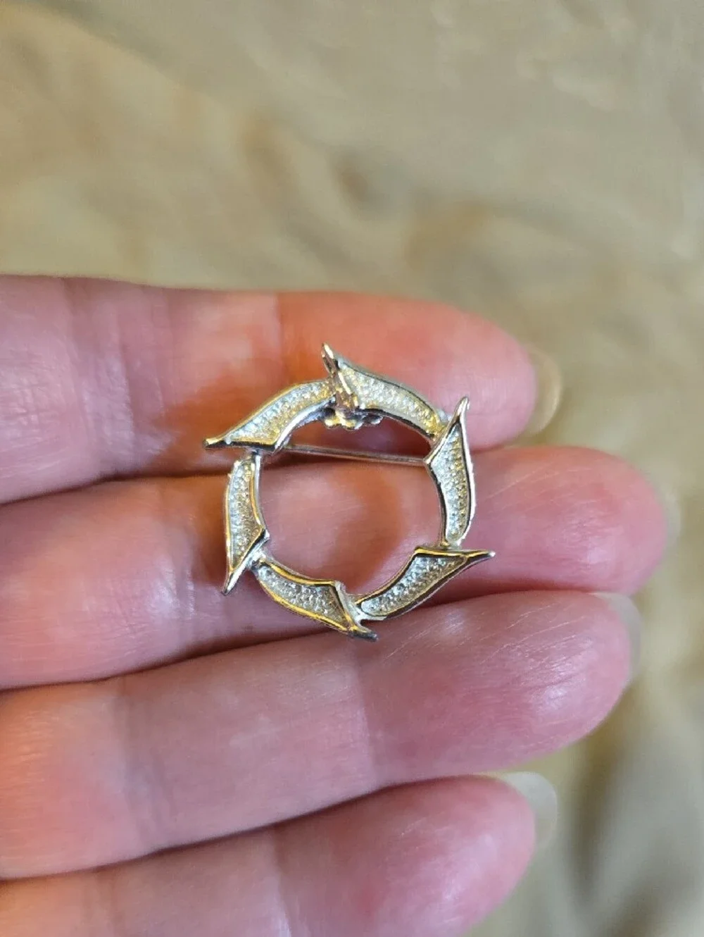 Set Of Two Silver-Tone Wreath Brooches